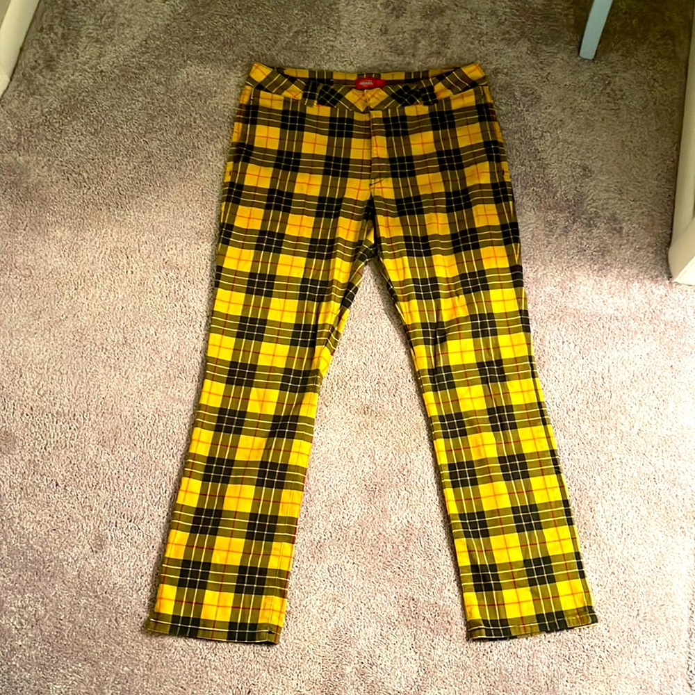 Dickies yellow plaid pants size 13/31